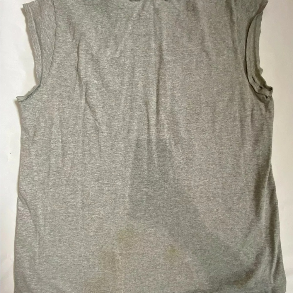 Vintage 1990s Nike Center Check Middle Swoosh Tank Top T-Shirt Grey XL White Tag - Picture 4 of 5